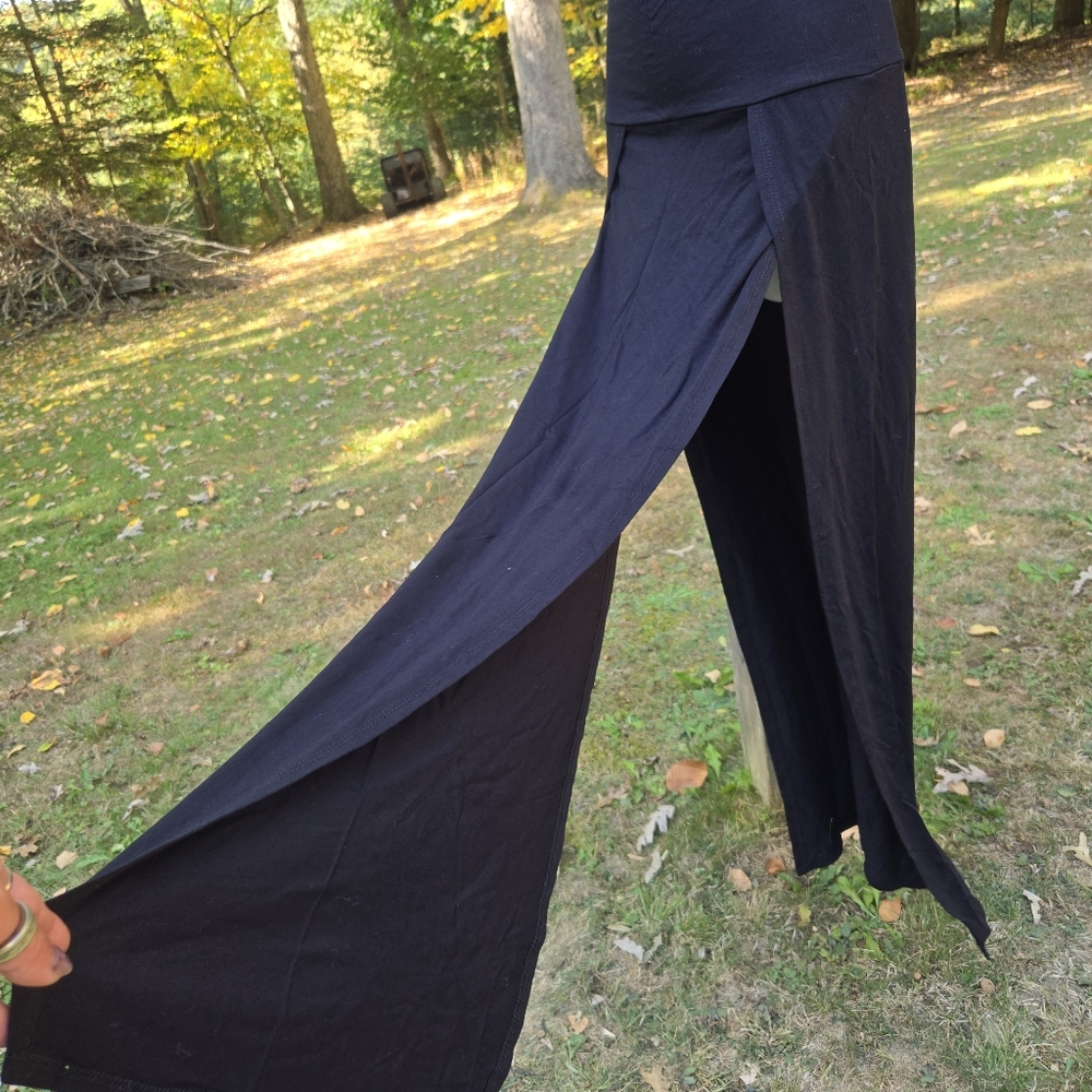 Black- Open Front- Maxi Skirt- No Identifiable Tags- Small/Medium - Picture 3 of 6